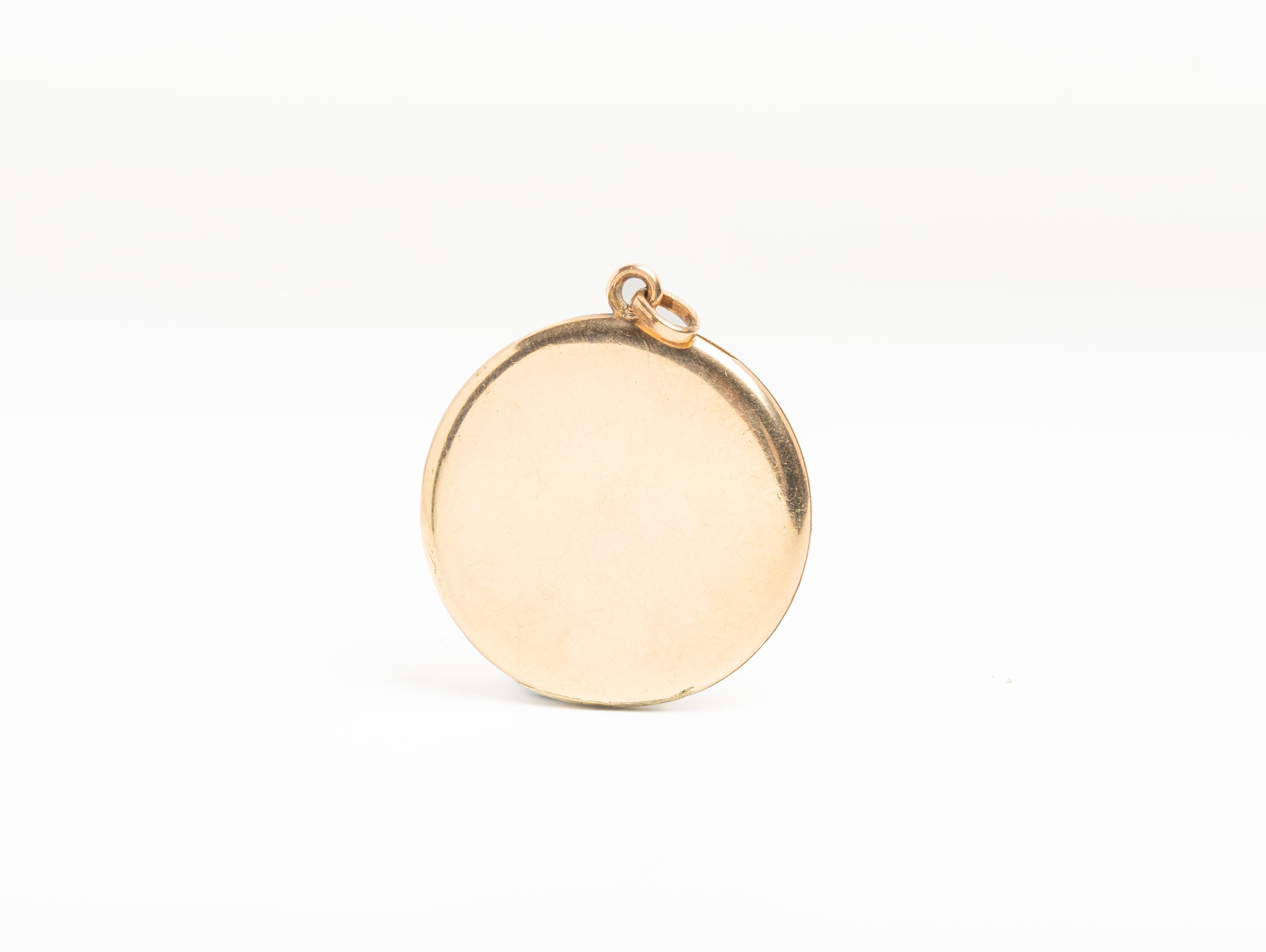 Antique Victorian Gold Plated Crescent Moon And A Swallow Locket 3