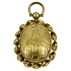 Antique Victorian Gold Plated Hand Engraved Locket