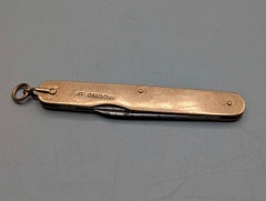 Antikes viktorianisches Taschenmesser aus Gold mit Klingen aus Sheffield-Stahl, 1899