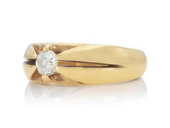 Antique Victorian Gold Ring with a 0.40 Carat Old European cut Diamond