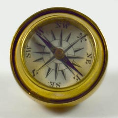 Antique Victorian Gold Rotating Compass Fob Charm