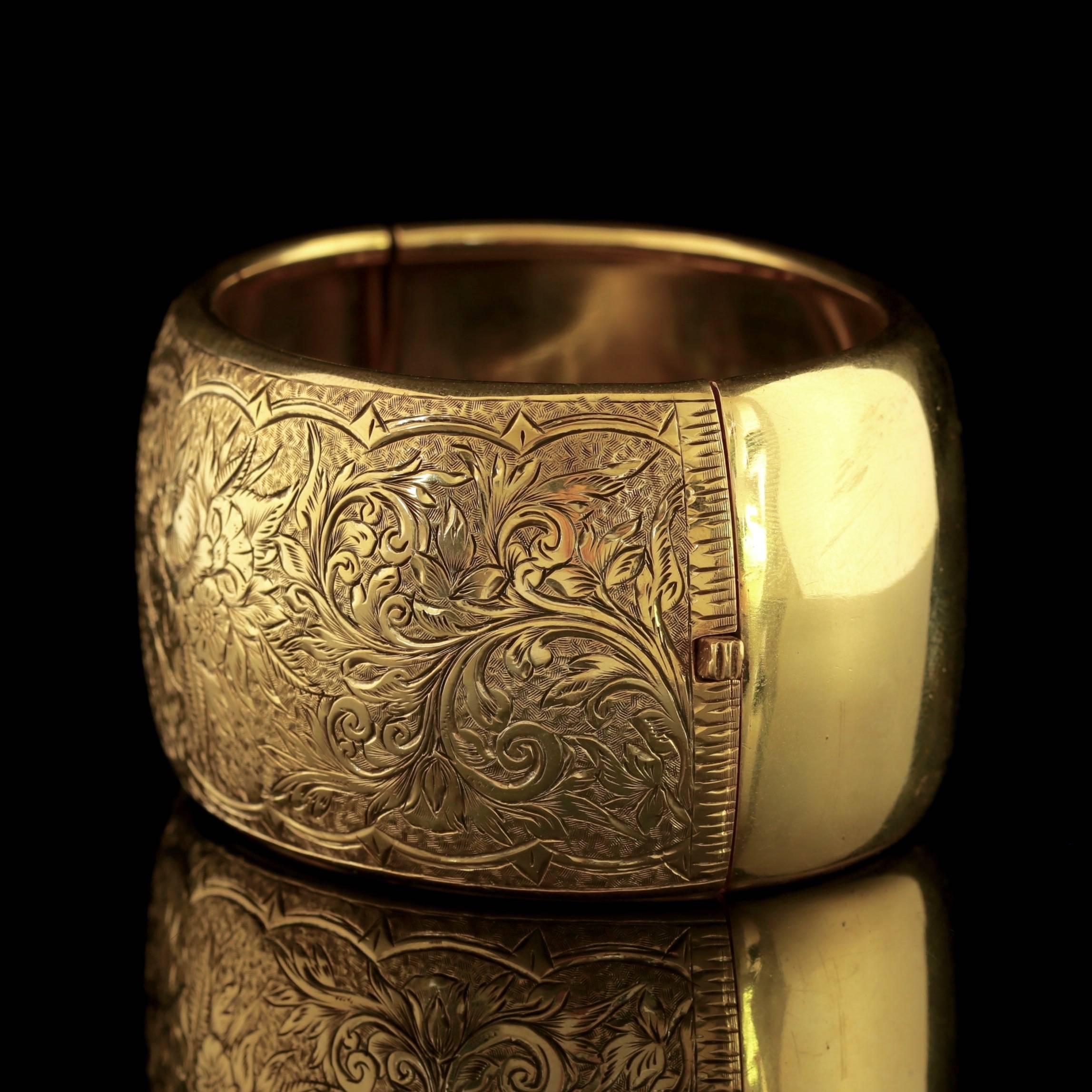 Antique Victorian Gold Silver Bangle, circa 1900 In Excellent Condition In Lancaster, Lancashire