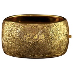 Antique Victorian Gold Silver Bangle, circa 1900 Antique Victorian Gold Silver Bangle, circa 1900