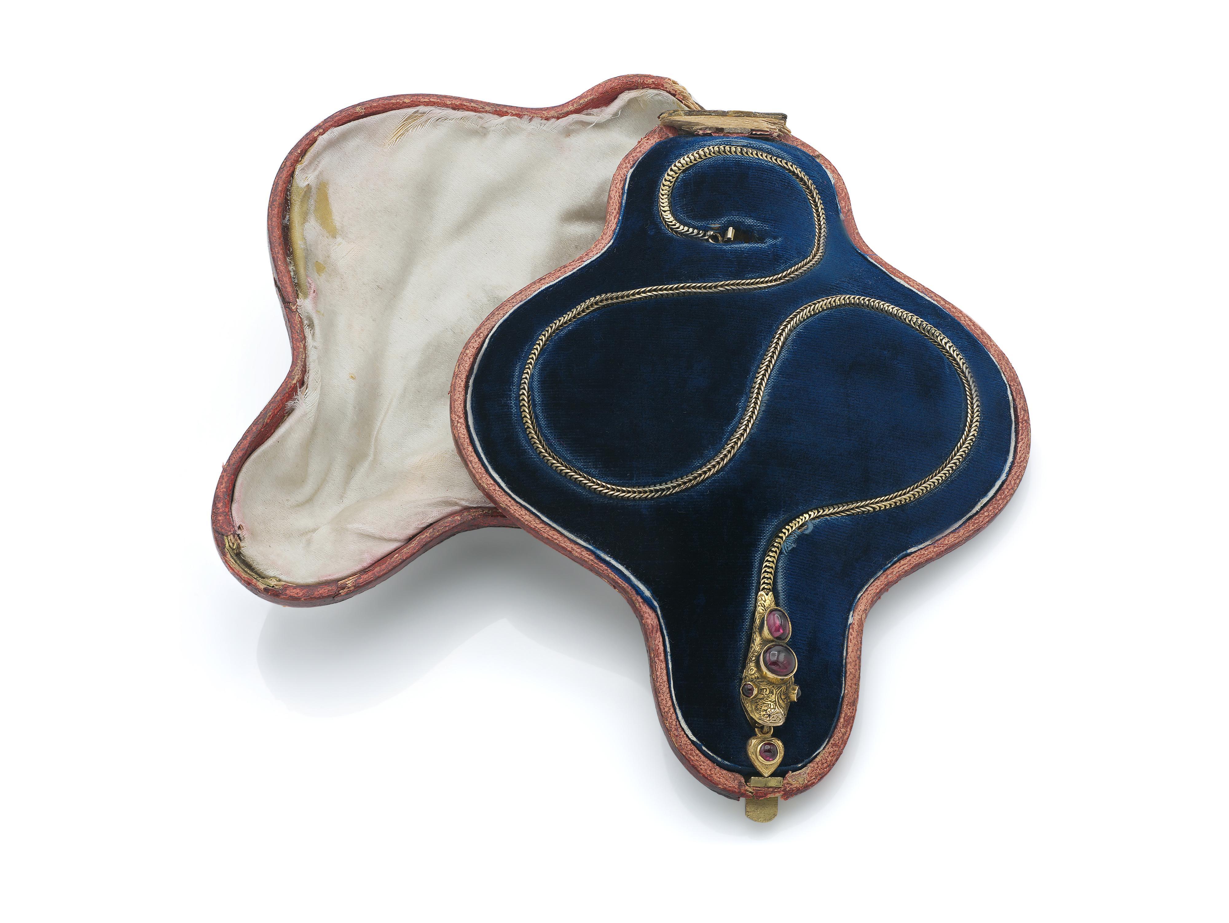 Collier serpent en or victorien ancien avec tourmalines Bon état - En vente à New York, NY