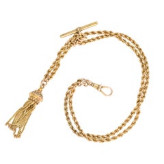Antique Victorian Gold Tassel Albertina Chain