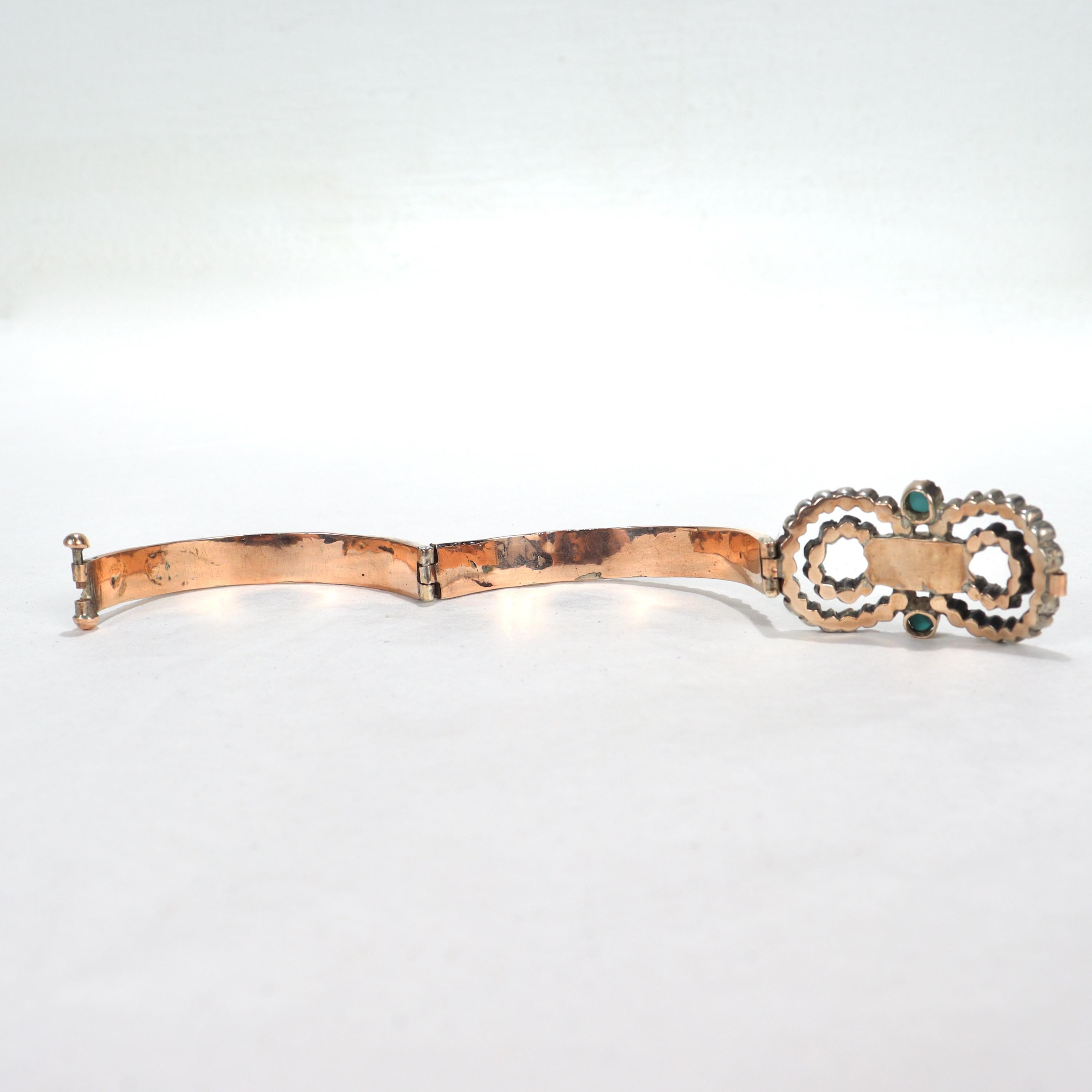Antique Victorian Gold & Turquoise Cabochon Bracelet 5