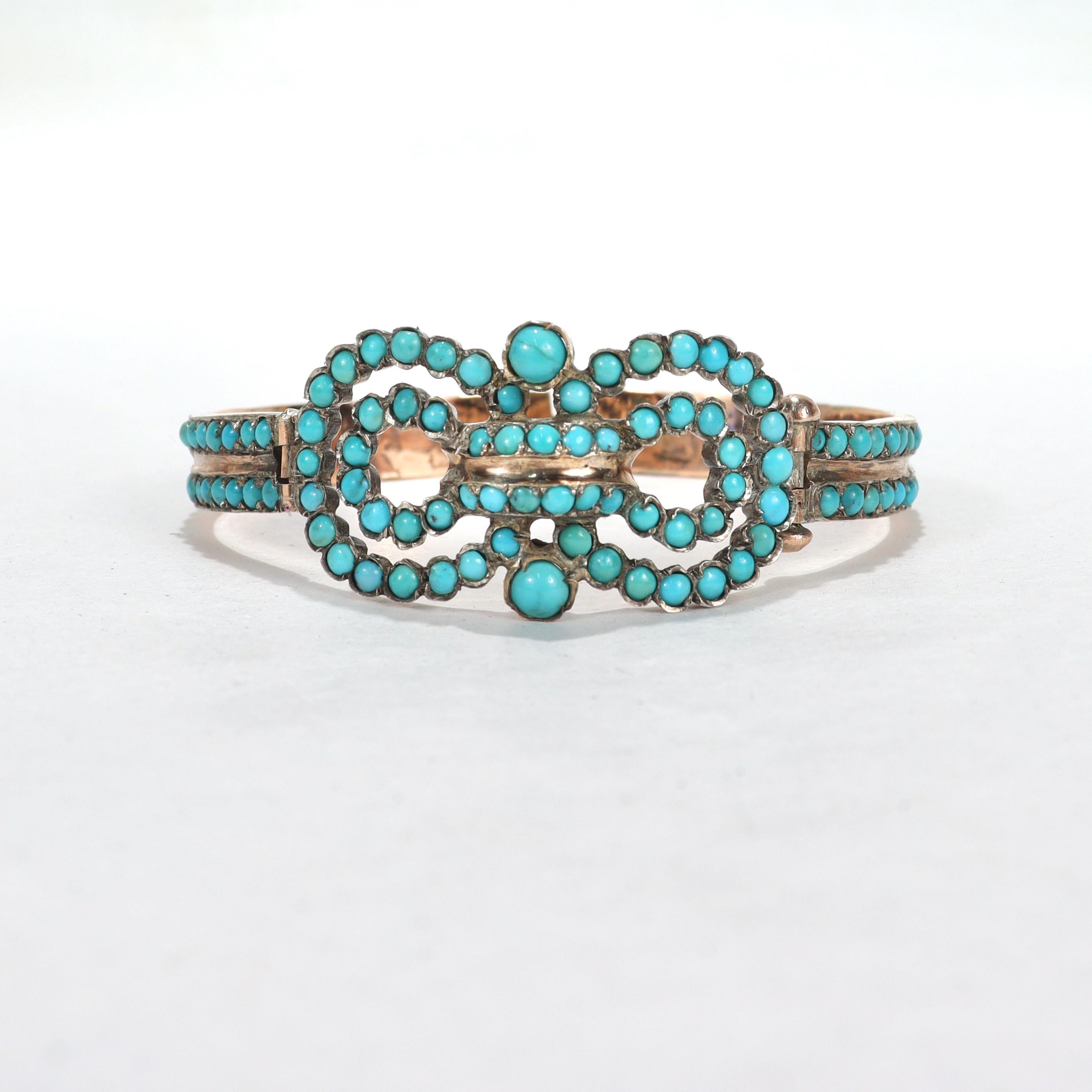 antique gold and turquoise bracelet