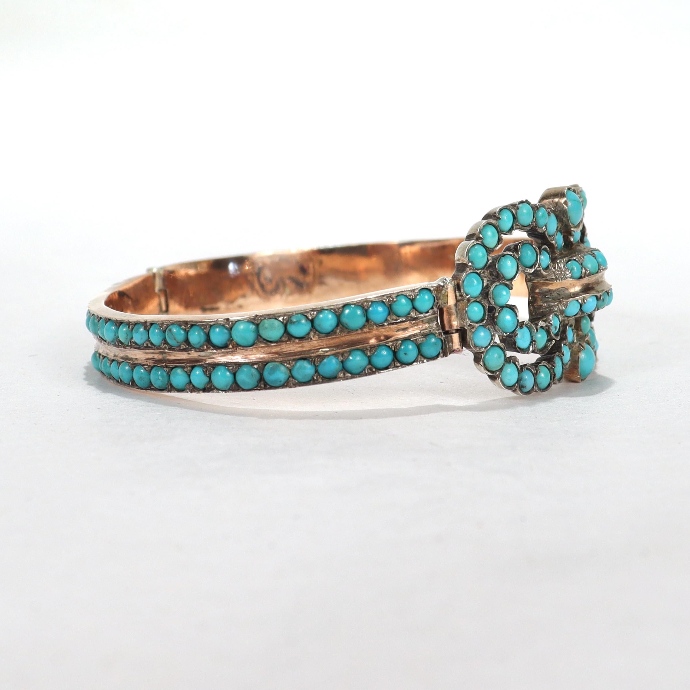 Antique Victorian Gold & Turquoise Cabochon Bracelet 1