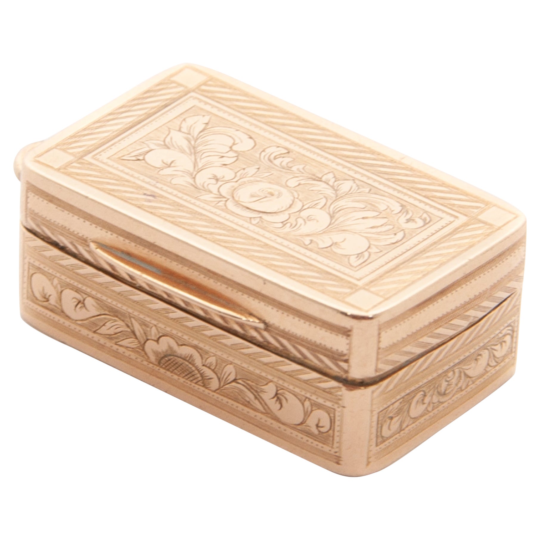 Antiker viktorianischer Goldvinaigrette-Duftbox-Anhänger