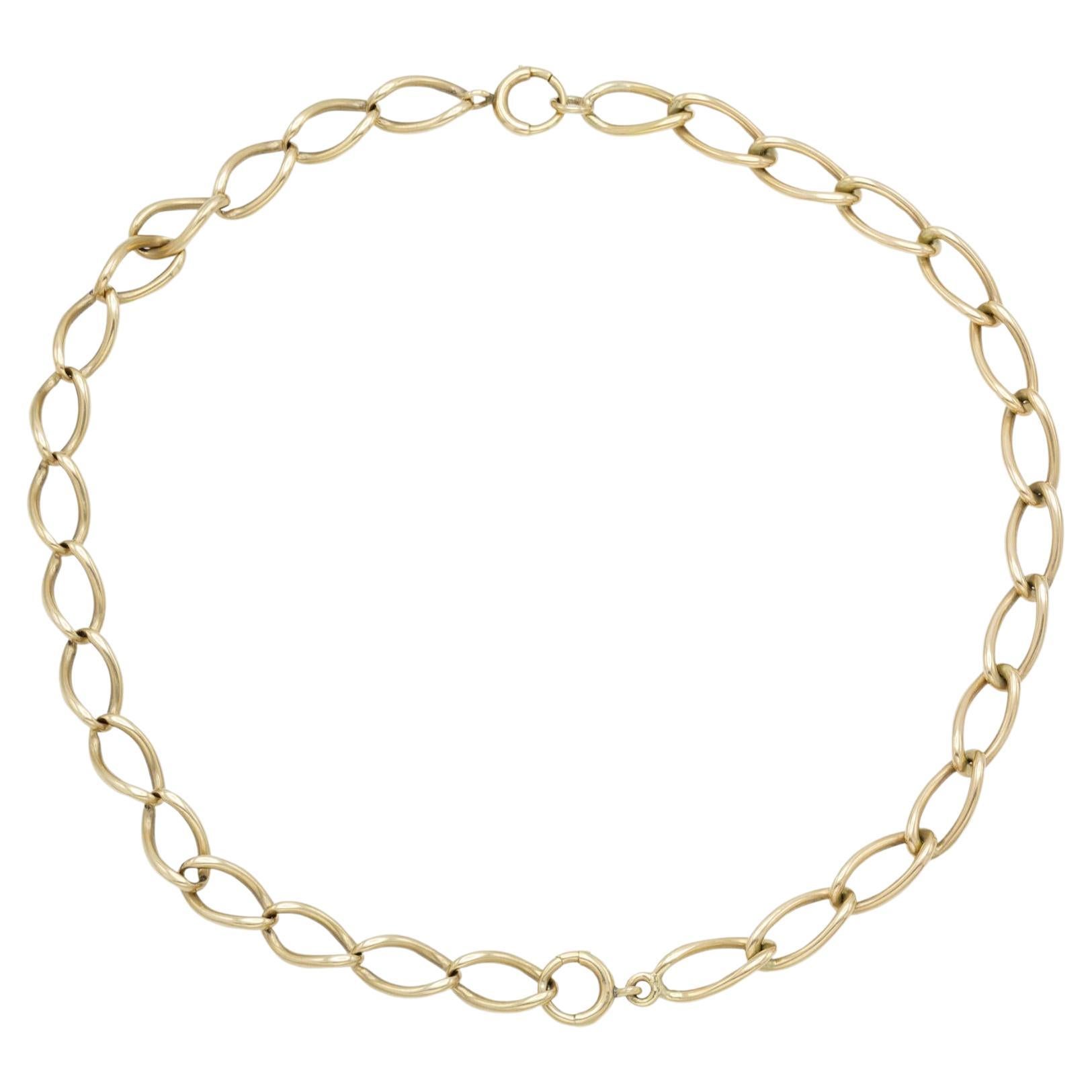 Antique Victorian Gold Watch Fob Link Necklace