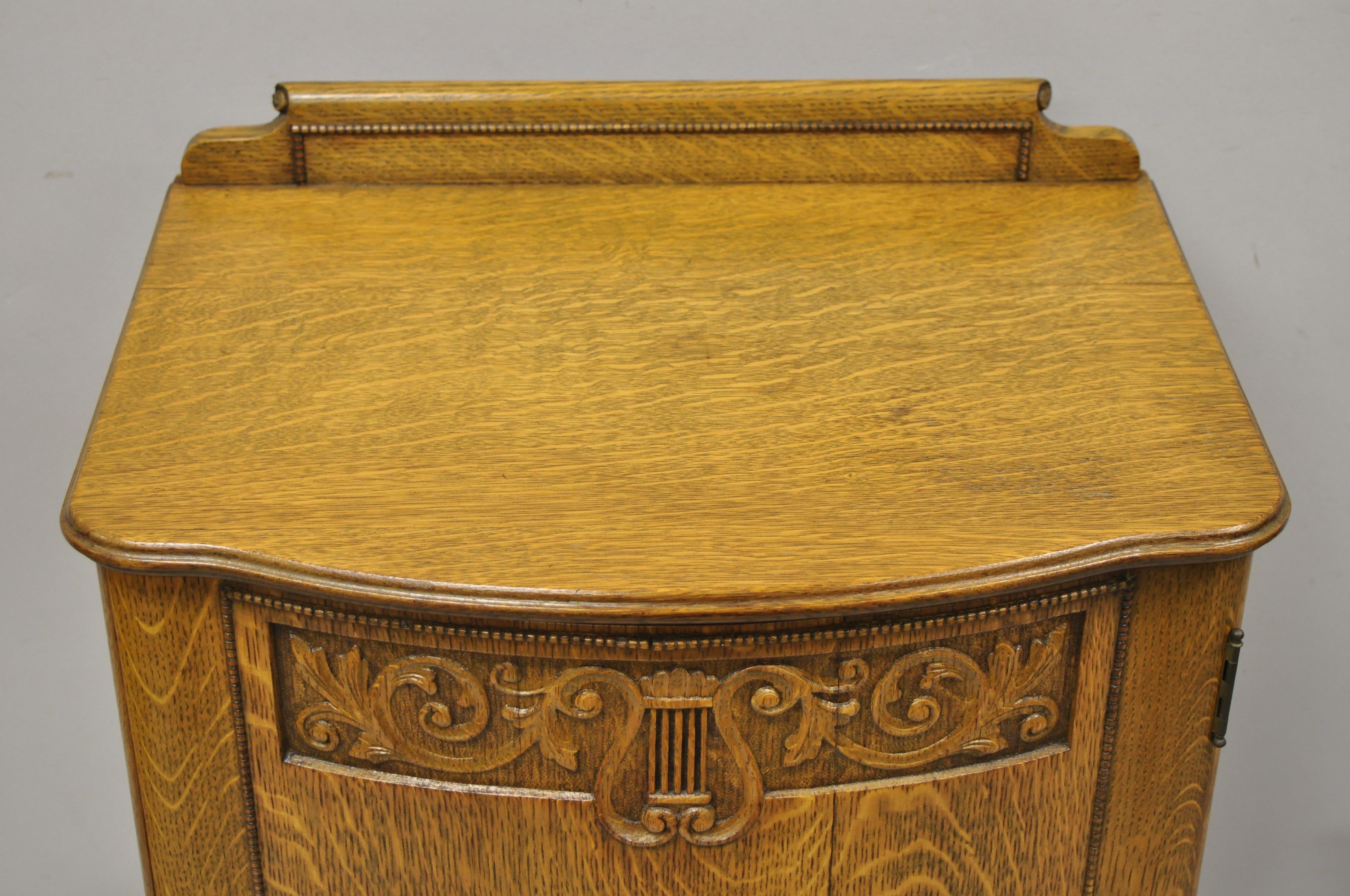 oak sheet music cabinet