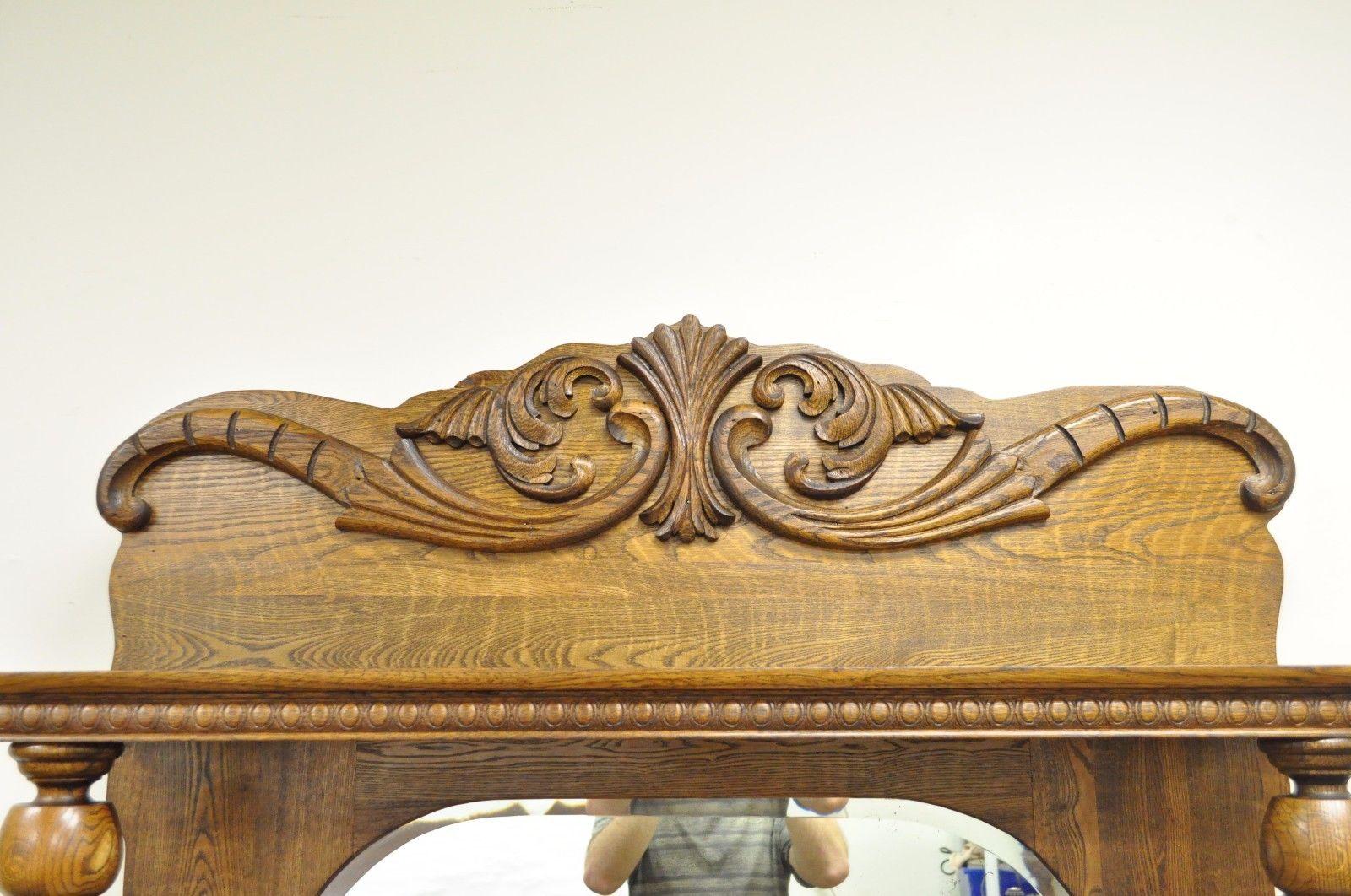 antique oak buffet with mirror