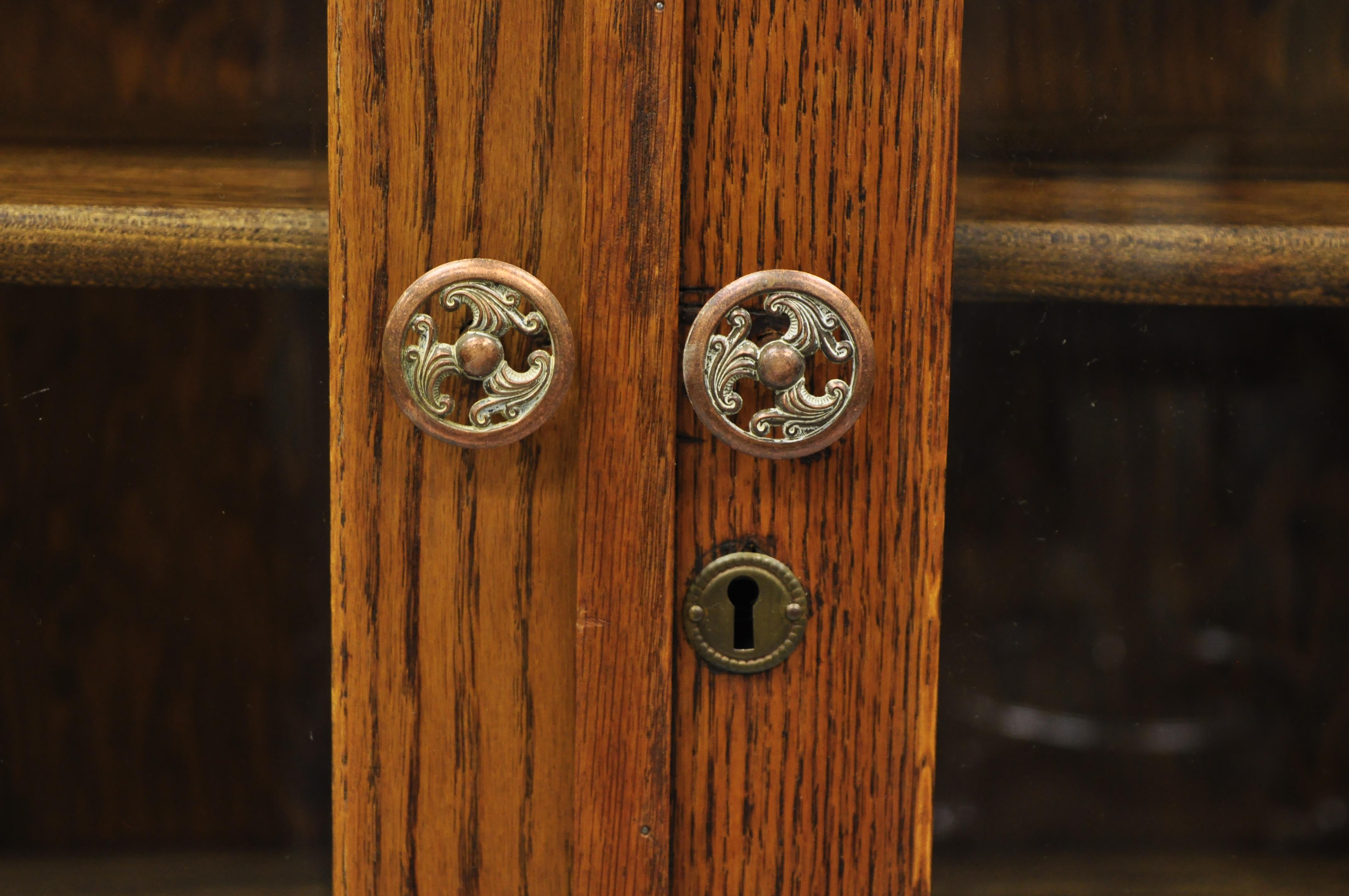 vintage oak display cabinet