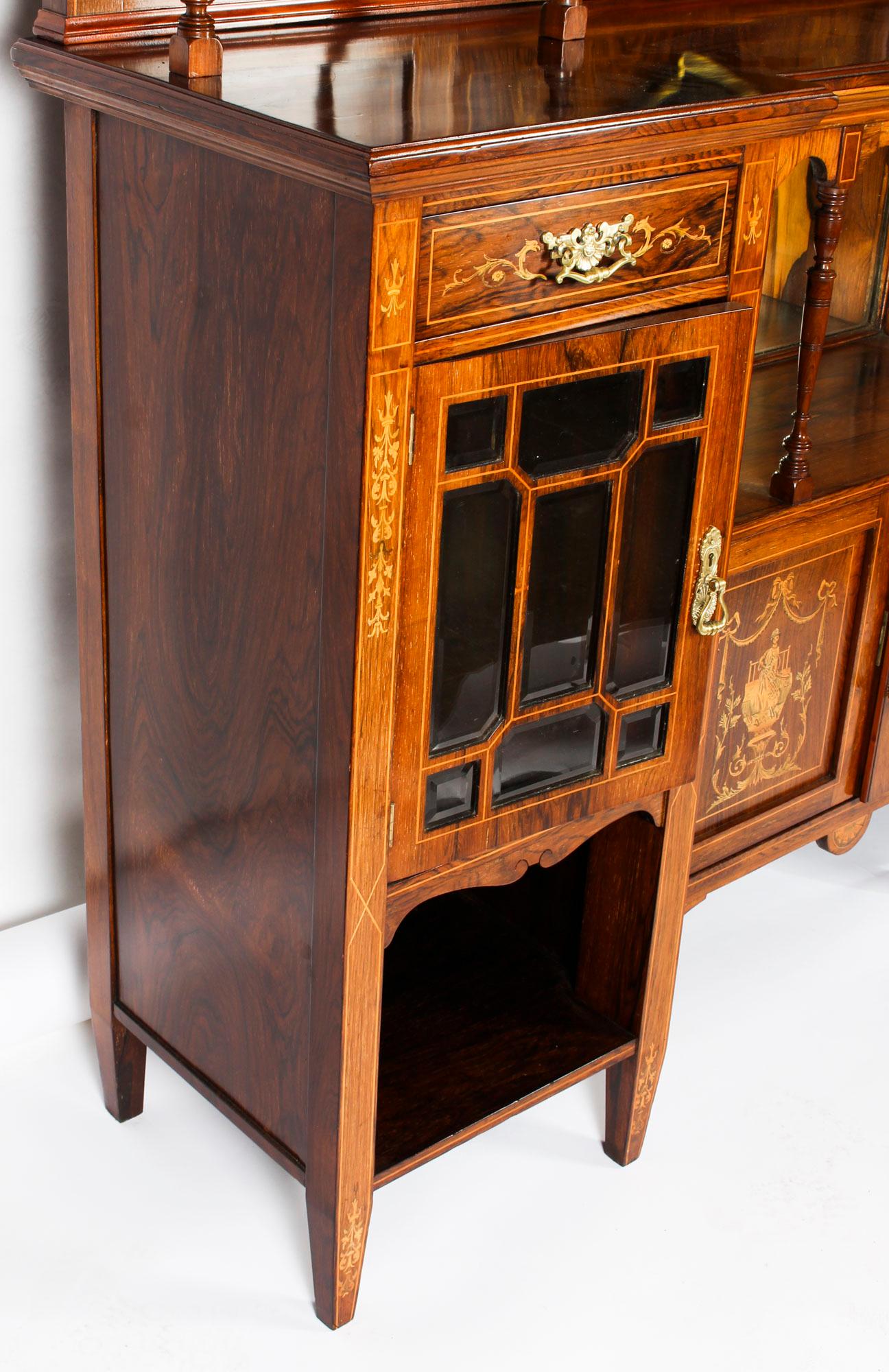 Antique Victorian Goncalo Alves Inlaid Side Cabinet, 19th Century 8