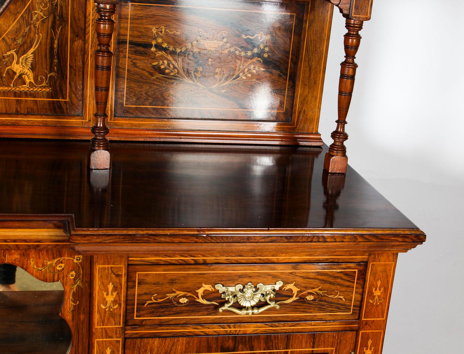 Antique Victorian Goncalo Alves Inlaid Side Cabinet, 19th Century In Good Condition In London, GB