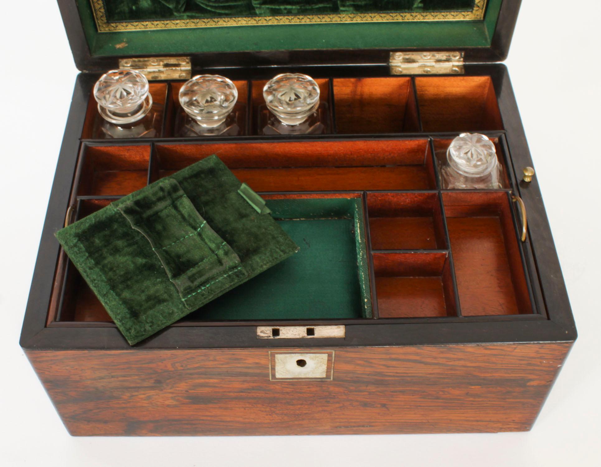 Antique Victorian Gonçalo Alves Vanity Box 1860s For Sale 8