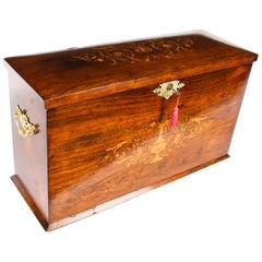Antique Victorian Gonçalo Alves Writing Stationery Box, 19th Century