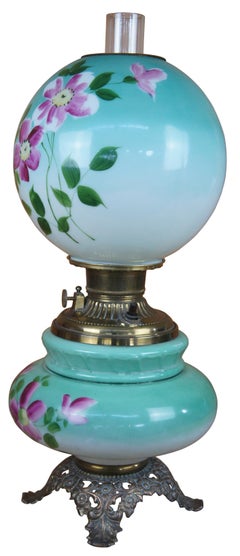 Antique Victorian Gone with the Wind Hurricane Globe Lamp GWTW Parlor Light
