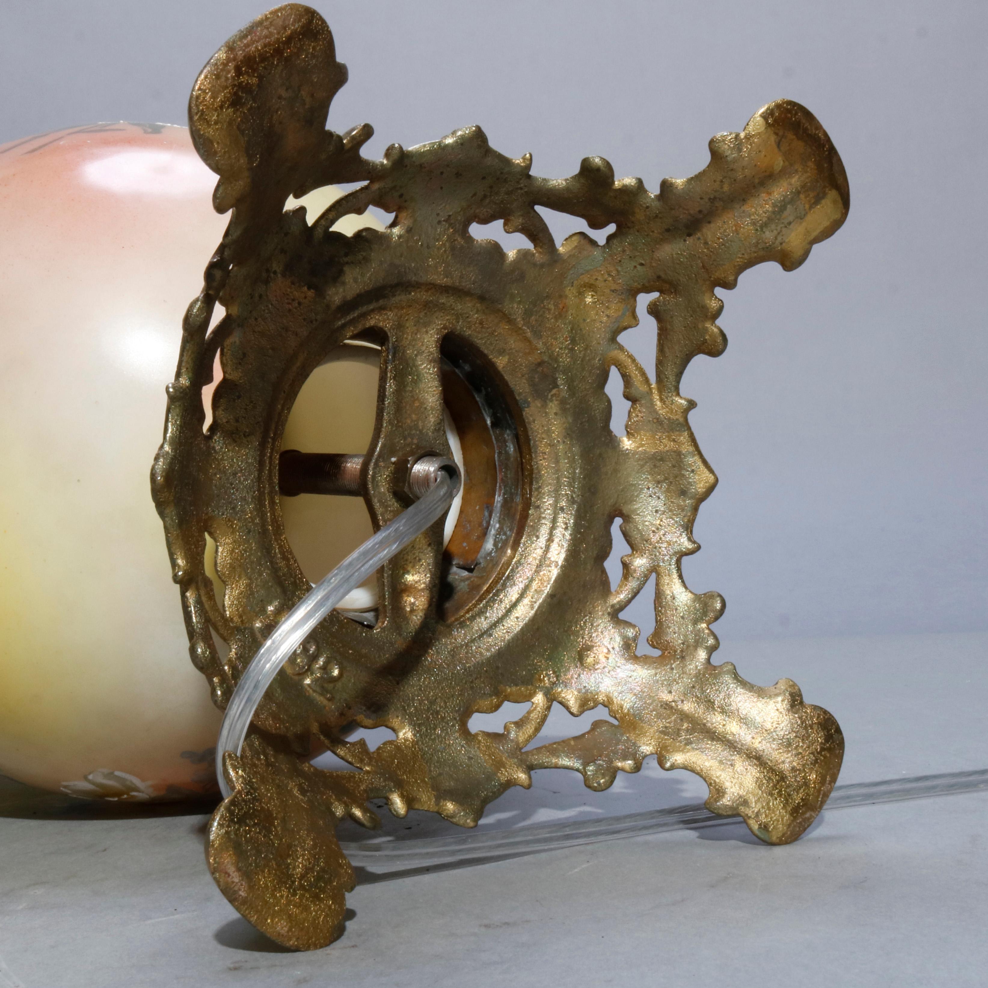 American Antique Victorian Gone with the Wind Parlor Lamp, circa 1890