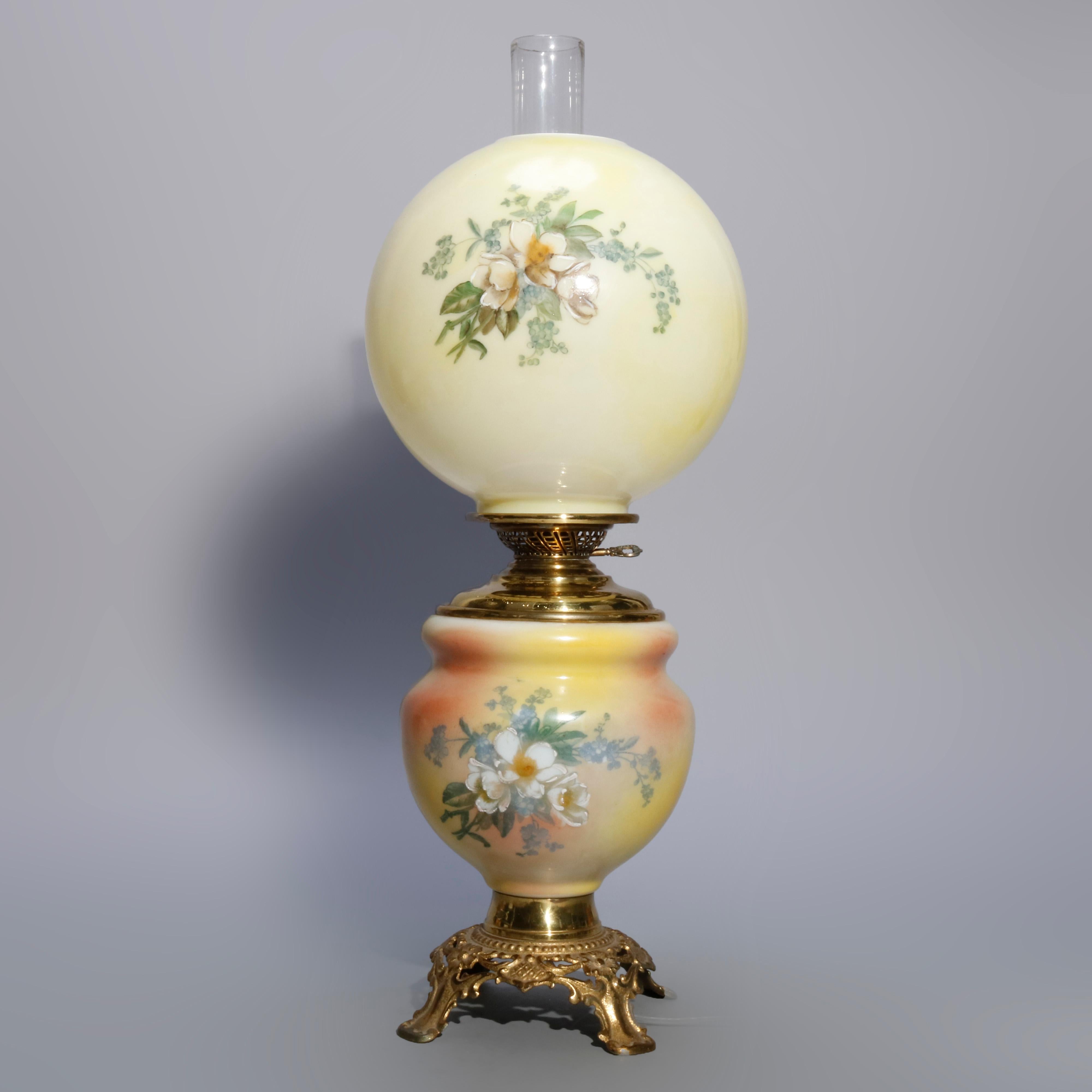 Cast Antique Victorian Gone with the Wind Parlor Lamp, circa 1890