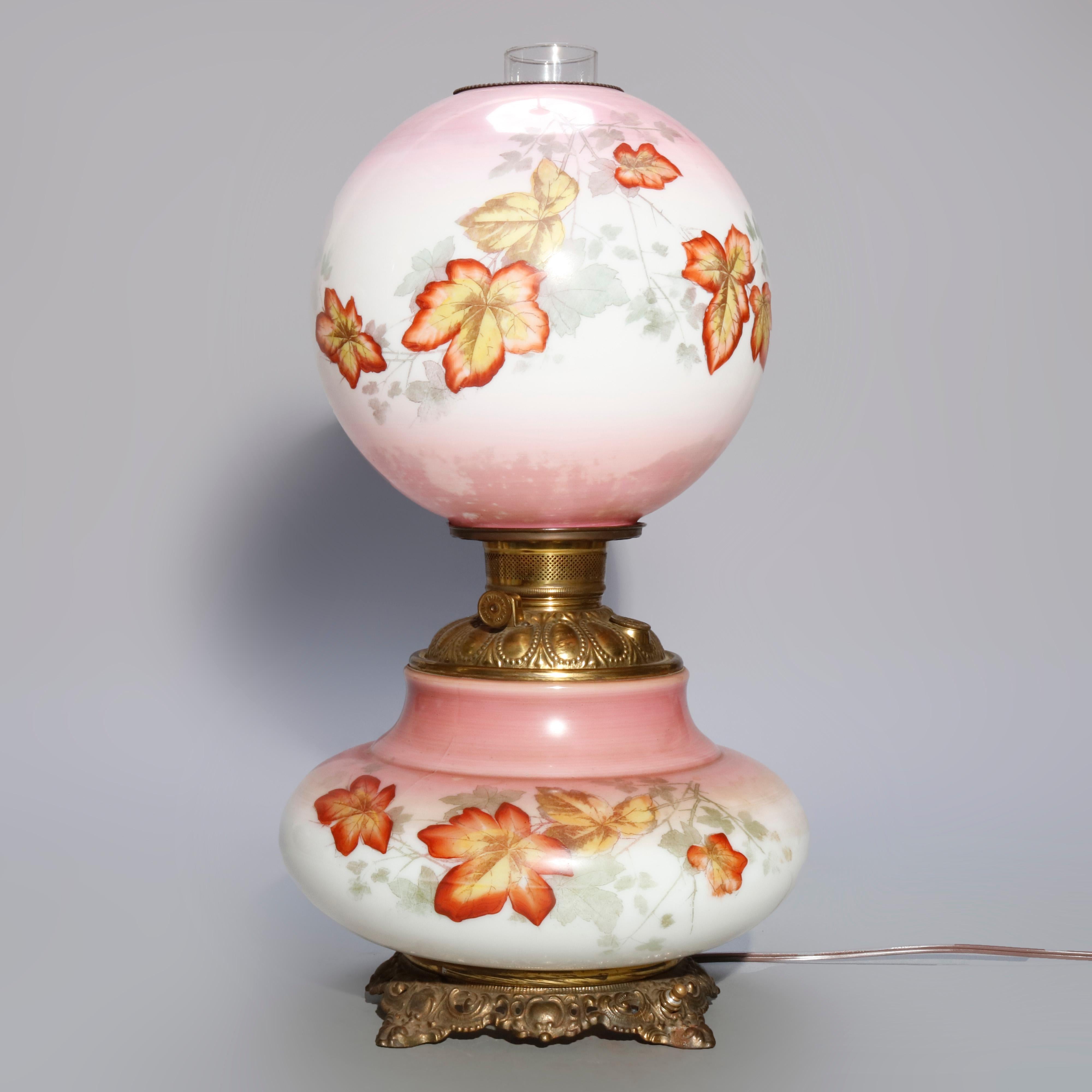 antique gone with the wind parlor lamp