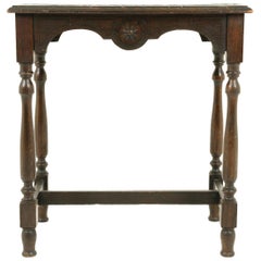 Antique Victorian Gothic Carved Oak Side Table, Lamp Table, Scotland 1880, B2443