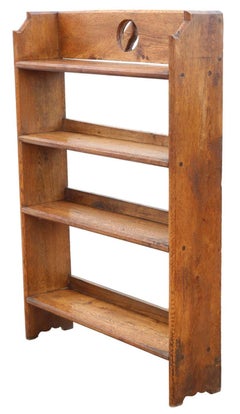 Antique Victorian Gothic Oak Bookcase Display Cabinet Quality 19th Century