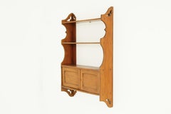 Antique Victorian Gothic Oak Hanging Wall Cabinet, Scotland, 1900