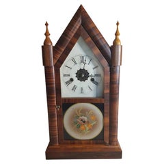 Antique Victorian Gothic Revival Cathedral Steeple Clock by E.N. Welch