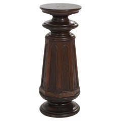 Antique Victorian Gothic Revival Walnut Sculpture Pedestal Circa 1890