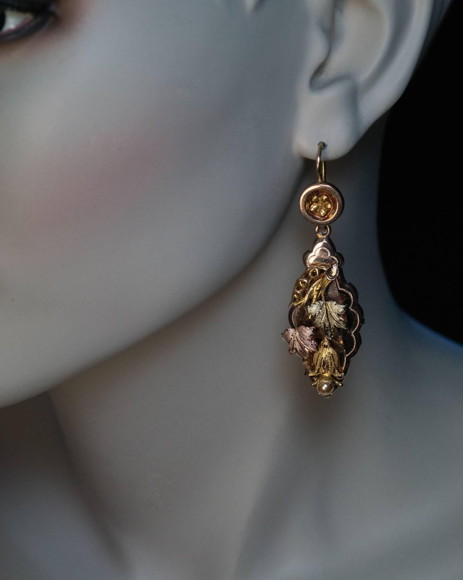 grape earrings gold
