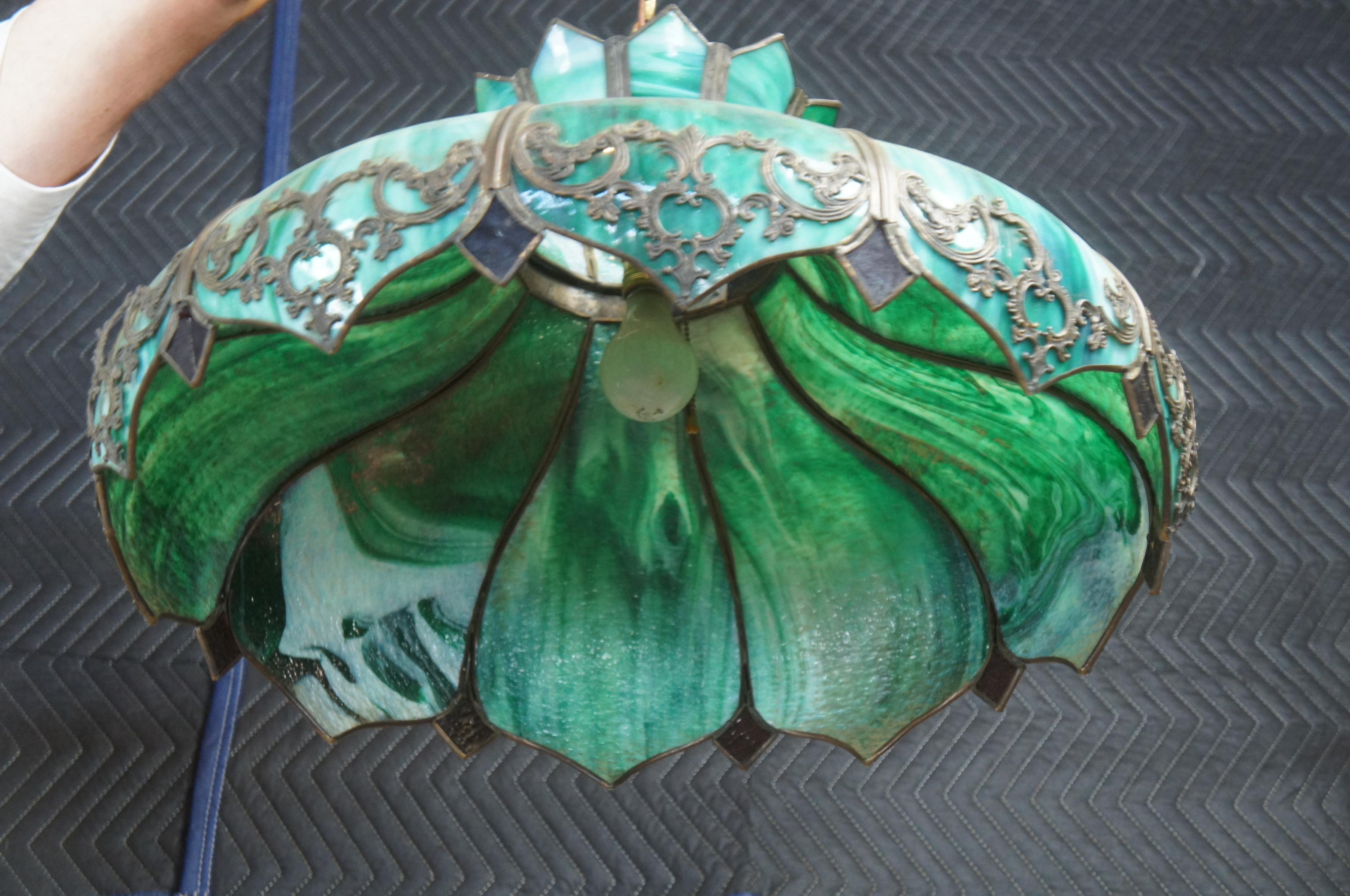 slag glass lamp shade