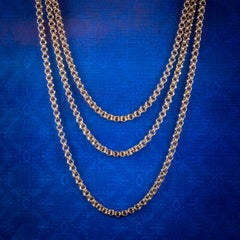 Antique Victorian Guard Chain 15ct Gold, Circa 1900