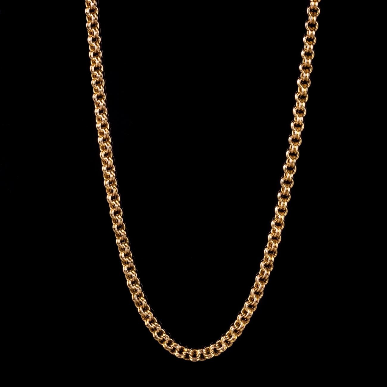Antique Victorian Guard Chain 15ct Gold, Circa 1900 In Good Condition For Sale In Kendal, GB