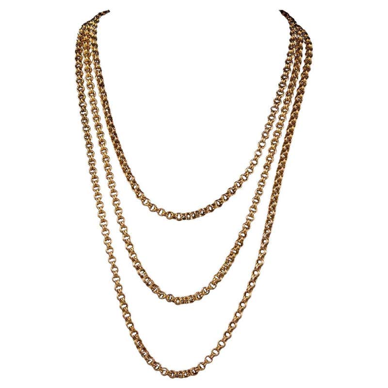 Antique 15k Yellow Gold Rope Style Guard Chain, Circa 1880-90 For Sale ...
