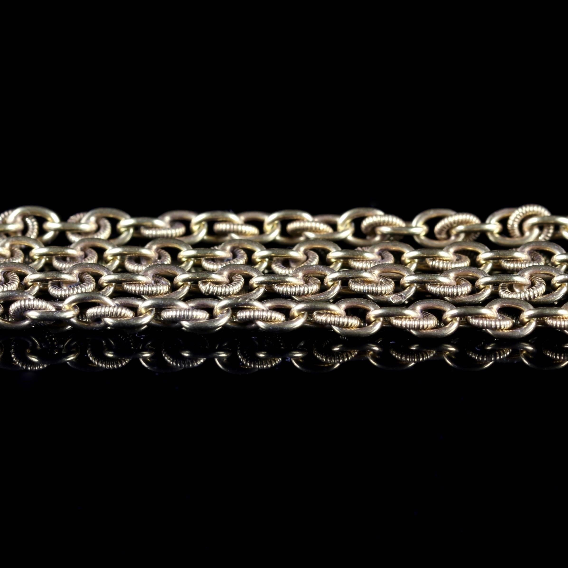 Women's Antique Victorian Guard Chain 18 Carat Silver, circa 1900