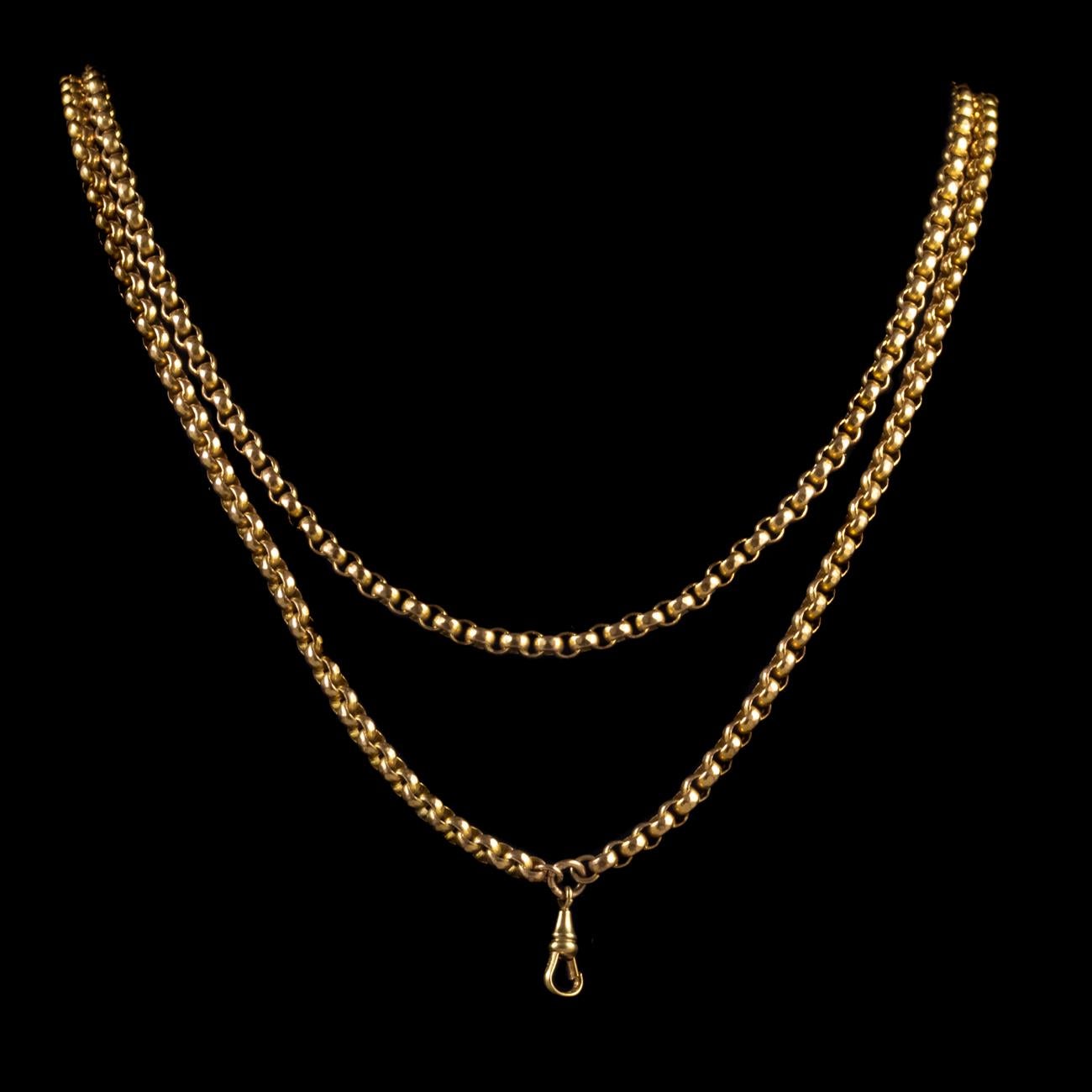 Antique Victorian Guard Chain 18 Carat Gold Silver Necklace, circa 1900 In Good Condition In Lancaster, Lancashire