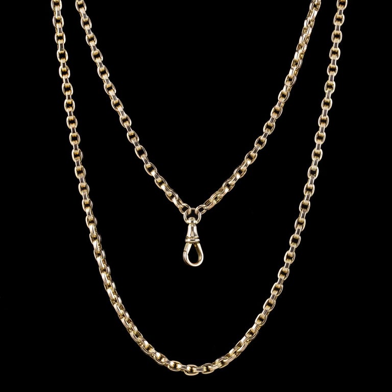 Antique Victorian Guard Chain 9ct Gold For Sale at 1stDibs