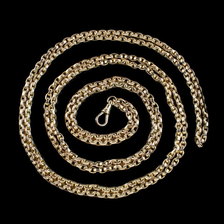 Antique Victorian Guard Chain 9ct Gold For Sale at 1stDibs