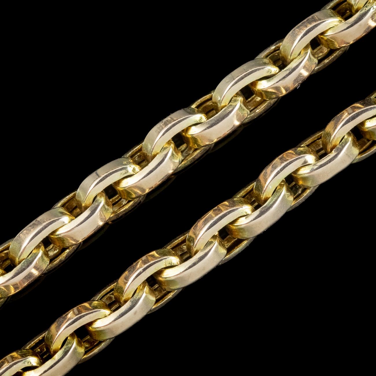 Women's or Men's Antique Victorian Guard Chain 9ct Gold For Sale