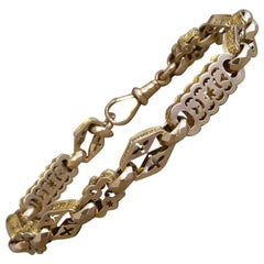 Used Victorian Half Albert Watch Chain Bracelet, circa 1900