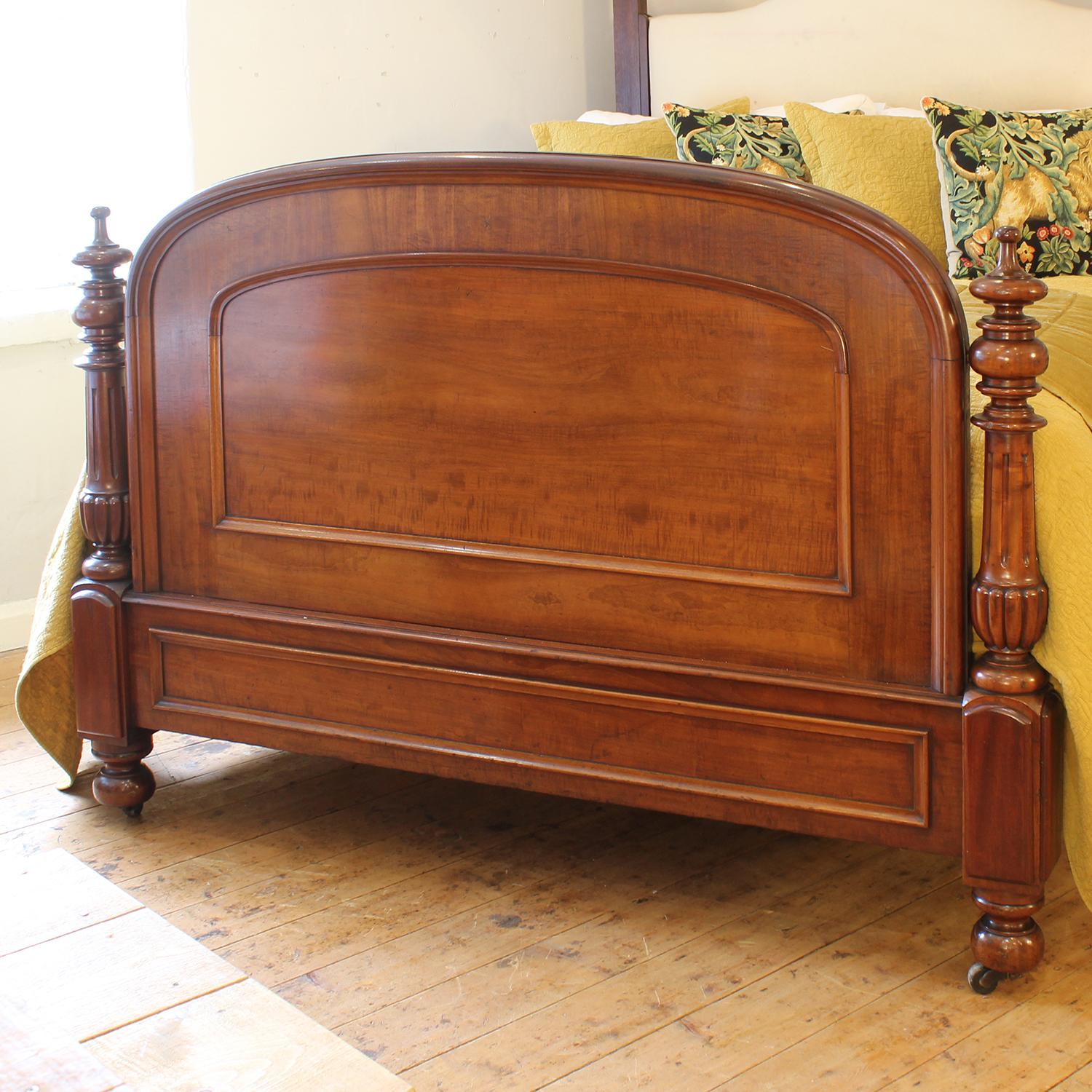 Walnut Antique Victorian Half Tester Bed, WHT14 For Sale
