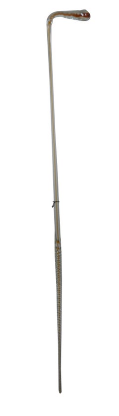 Antique Victorian Hand Blown Twisted Art Glass Walking Stick Parade Cane Amber