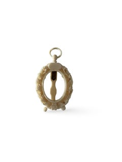 Antique Victorian Hand-Carved Bone Miniature Picture Frame Pendant, c. 1880s