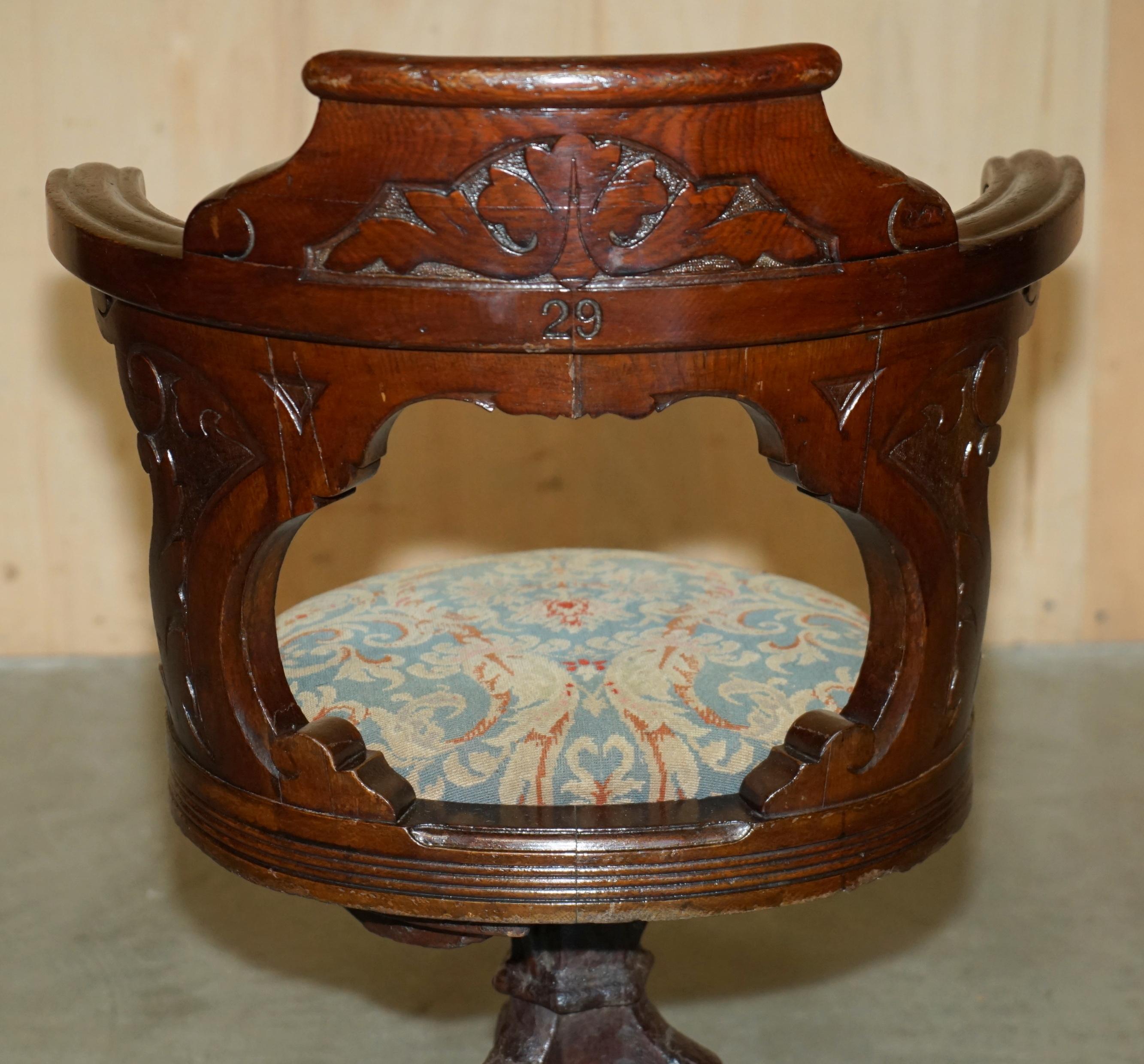 ANTIQUE FAUTEUIL DE TABLE VICTORIEN EN BOIS DUR, CARACTERE DE CAPITAINES DE BATEAU EN FER FORGE, TIRÉ A LA MAIN en vente 5