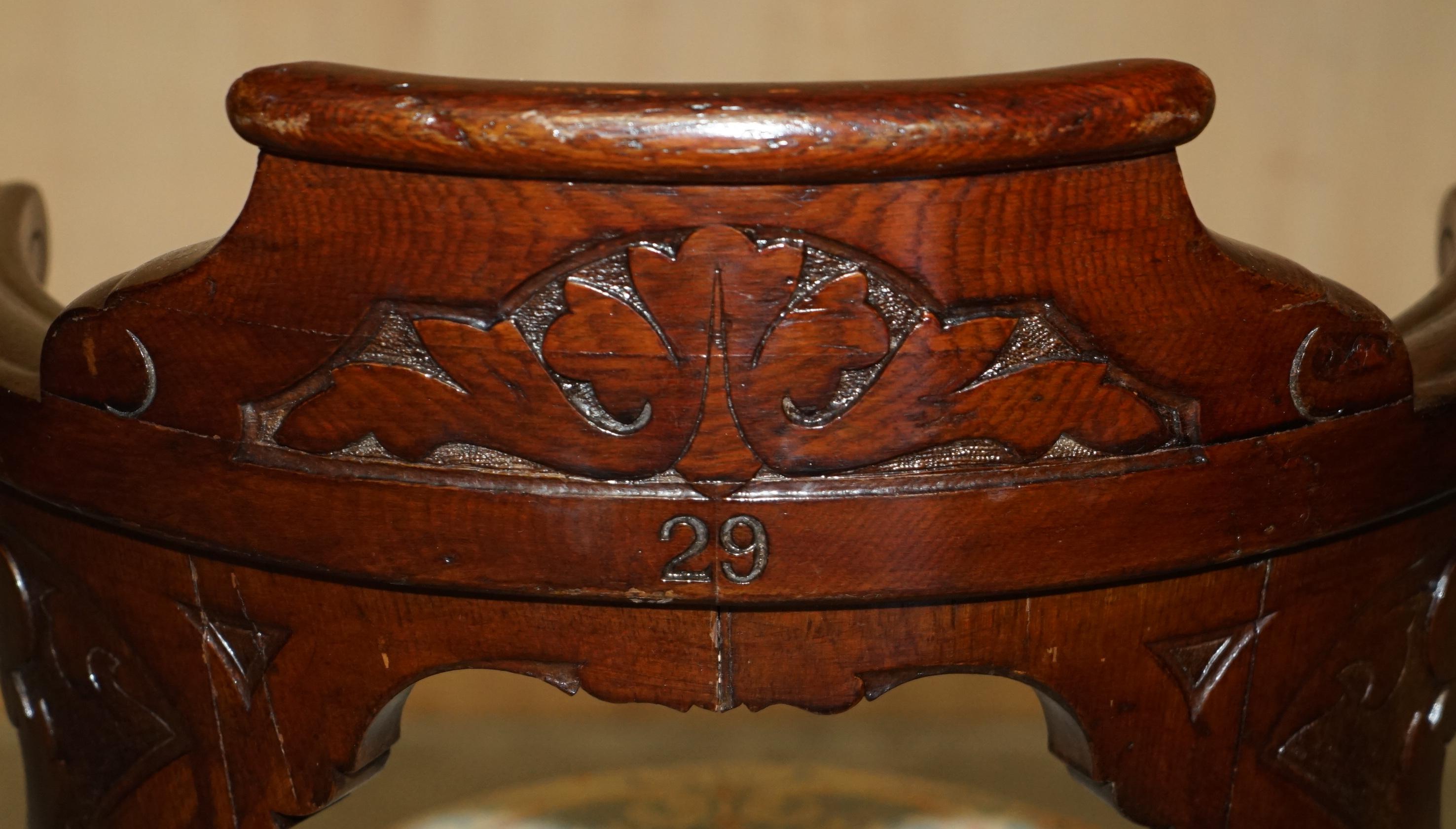 ANTIQUE FAUTEUIL DE TABLE VICTORIEN EN BOIS DUR, CARACTERE DE CAPITAINES DE BATEAU EN FER FORGE, TIRÉ A LA MAIN en vente 6