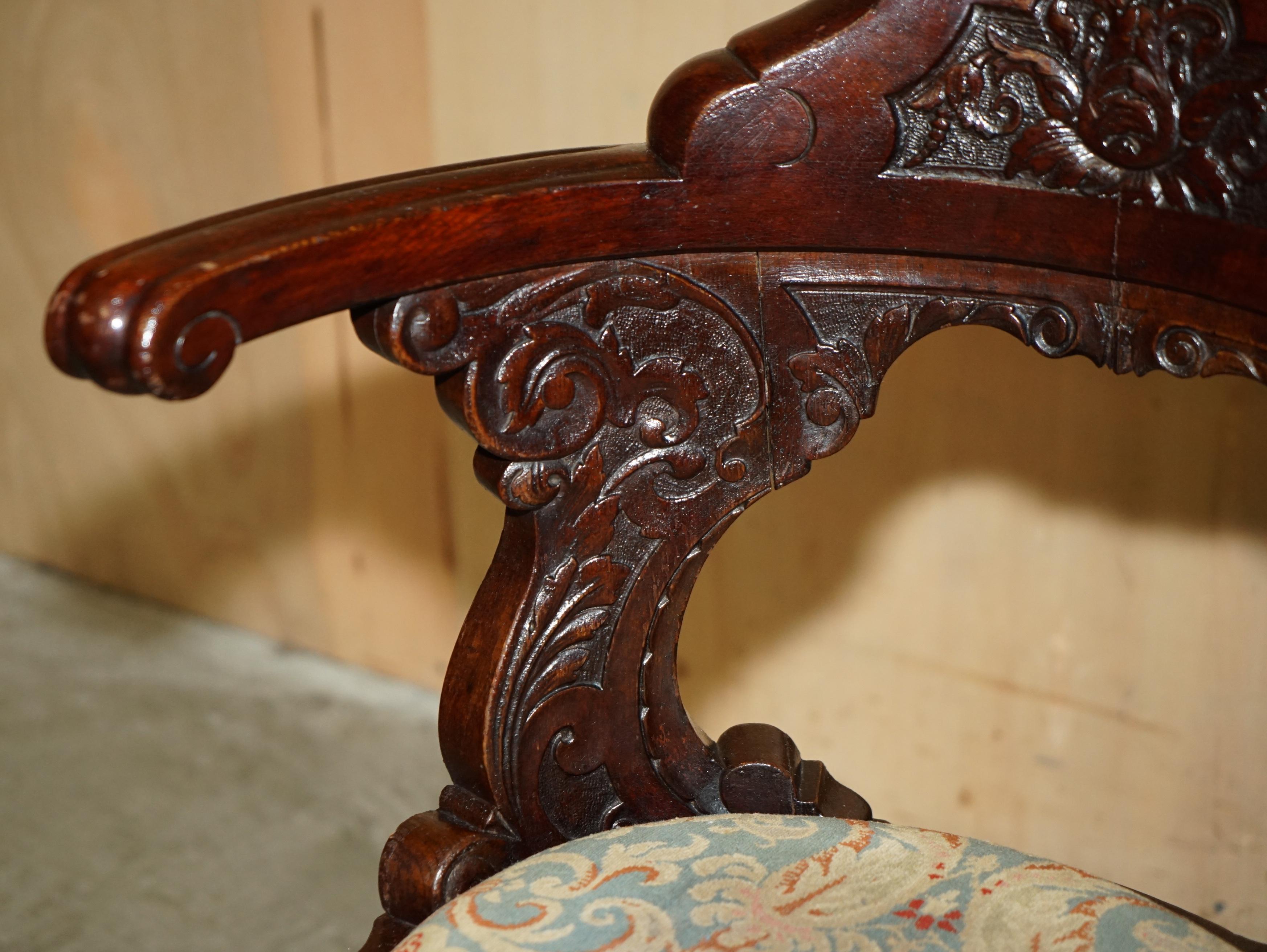 ANTIQUE FAUTEUIL DE TABLE VICTORIEN EN BOIS DUR, CARACTERE DE CAPITAINES DE BATEAU EN FER FORGE, TIRÉ A LA MAIN Bon état - En vente à West Sussex, Pulborough