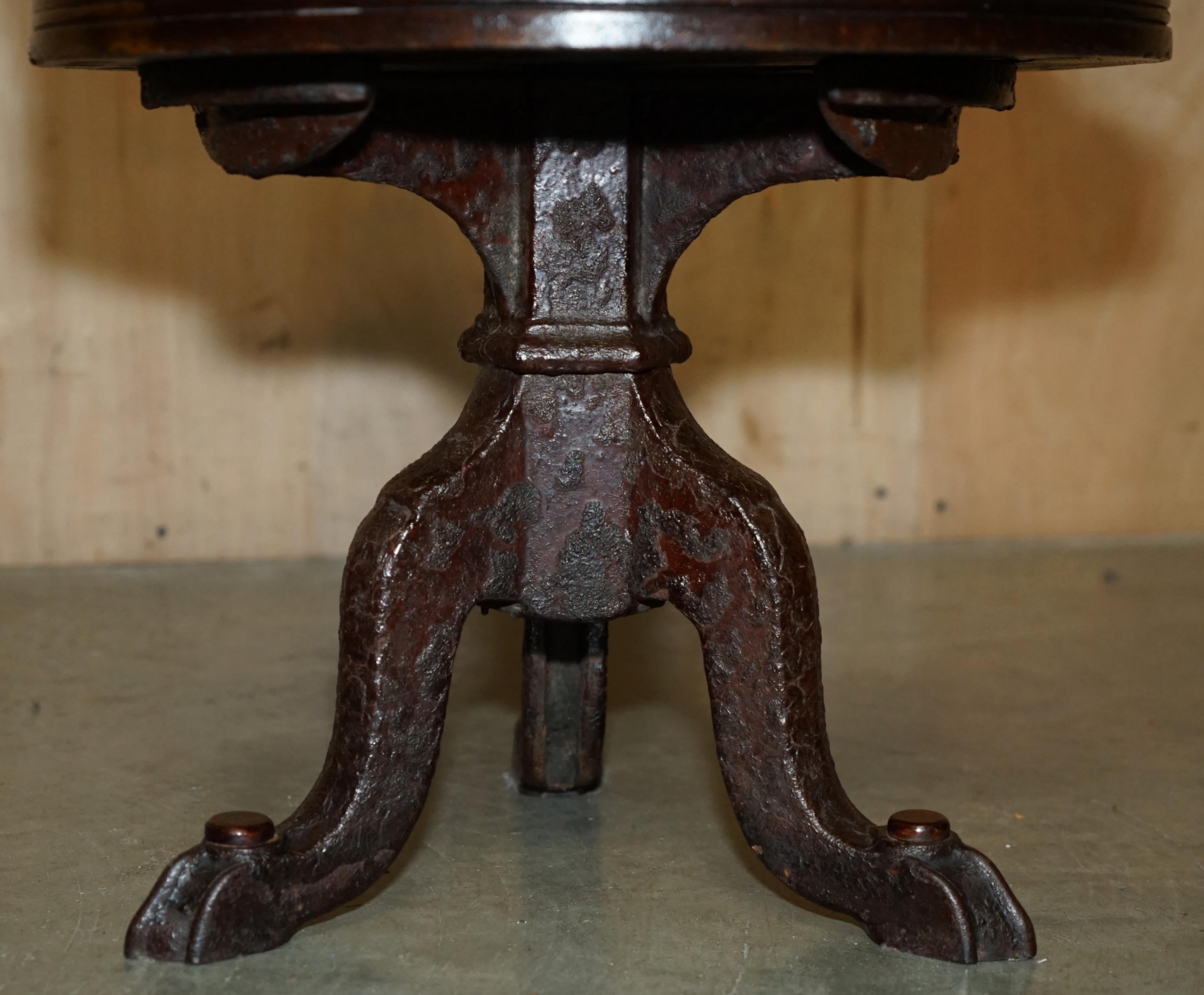 Fer ANTIQUE FAUTEUIL DE TABLE VICTORIEN EN BOIS DUR, CARACTERE DE CAPITAINES DE BATEAU EN FER FORGE, TIRÉ A LA MAIN en vente