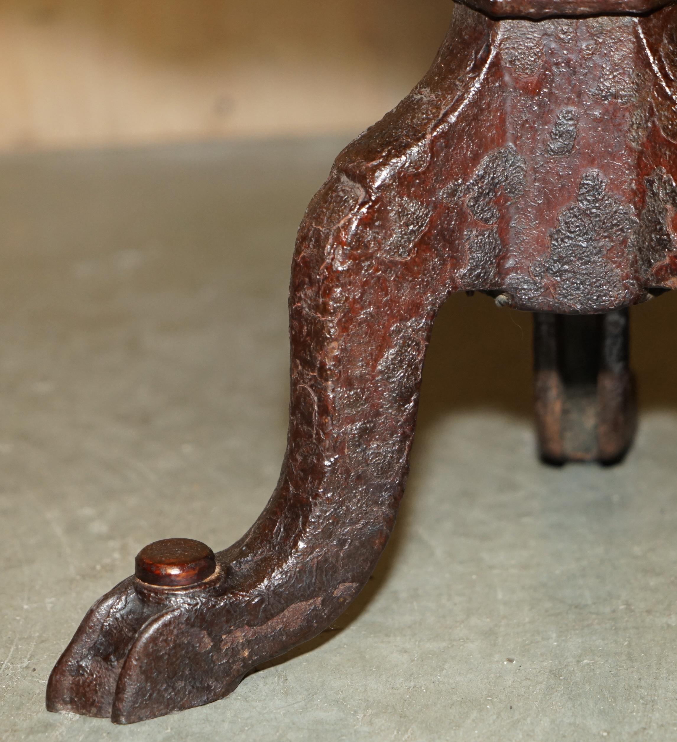 ANTIQUE FAUTEUIL DE TABLE VICTORIEN EN BOIS DUR, CARACTERE DE CAPITAINES DE BATEAU EN FER FORGE, TIRÉ A LA MAIN en vente 1
