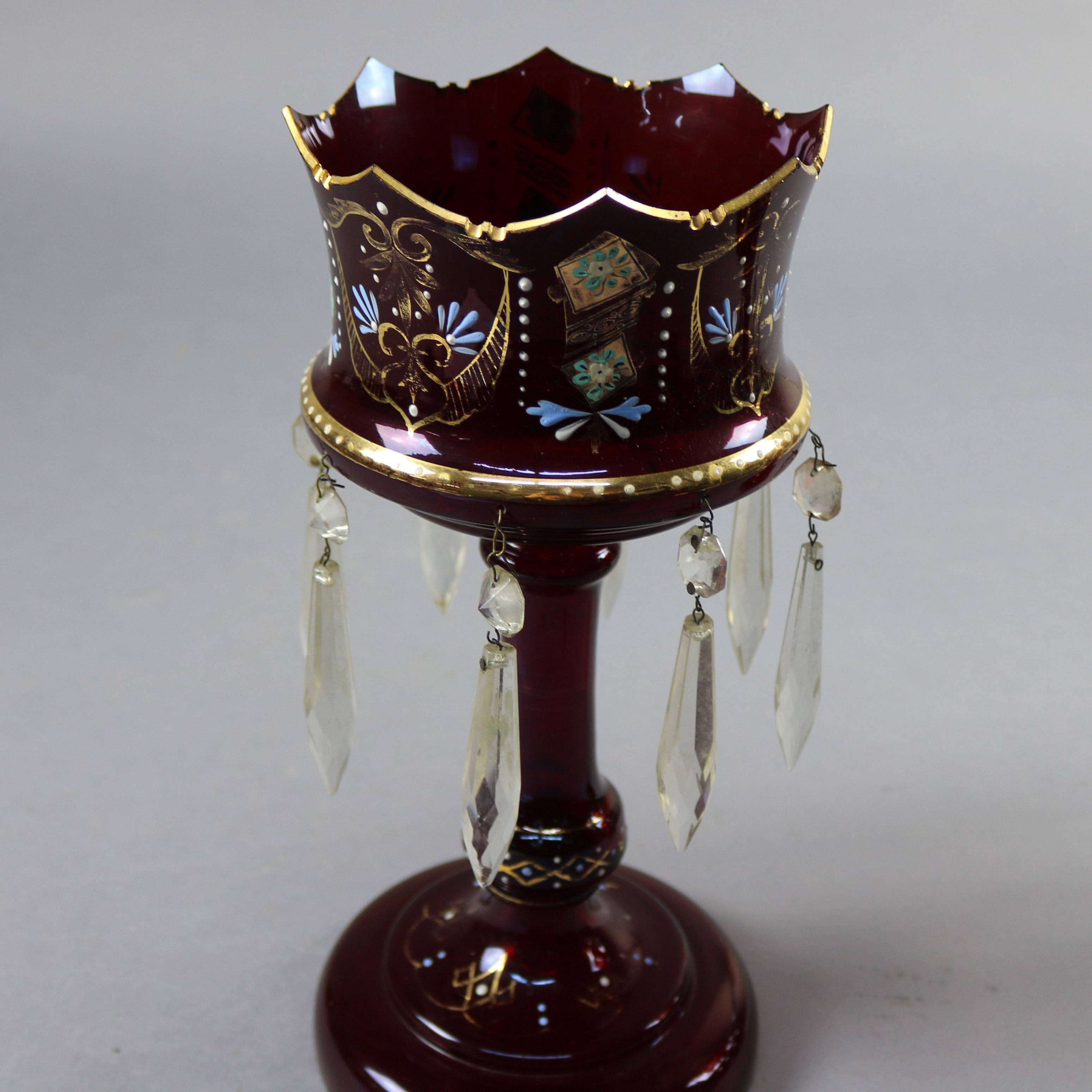 antique lusters with prisms